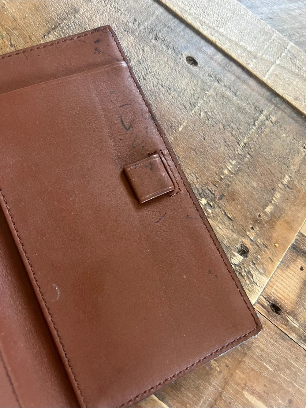 Coach Brown Leather Card & Key Holder with Gold Logo